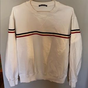 brandy melville red/white/blue striped crewneck